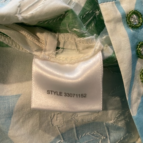 Rare Tory Burch Blue and Green Mirrored Tunic Blouse Top - Picture 15 of 16